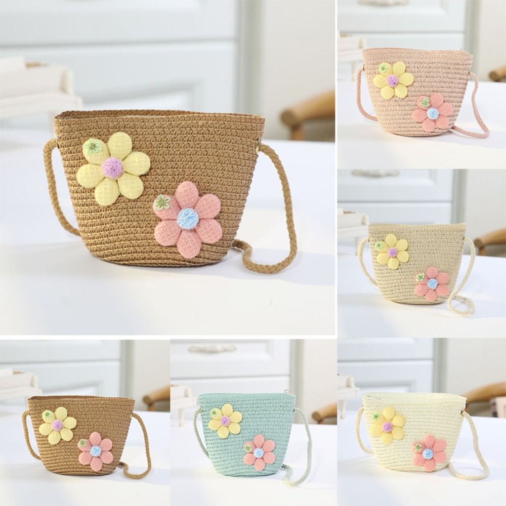 Woven Straw Bag - Borsa a tracolla in paglia intrecciata