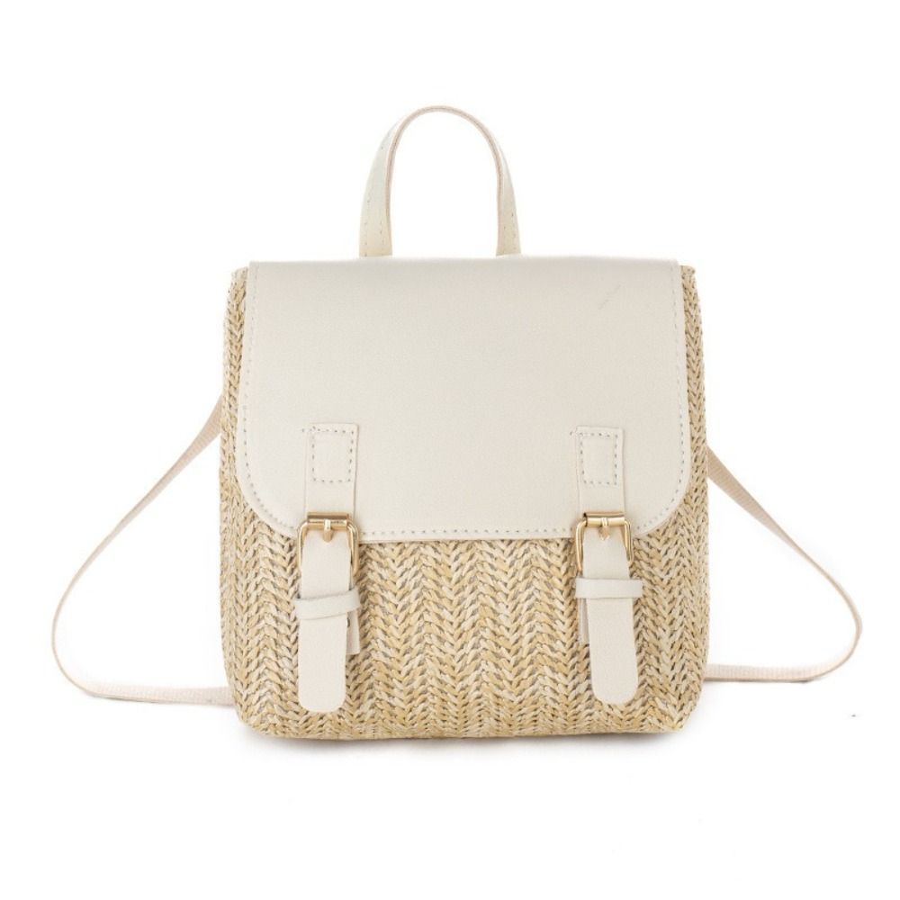 Woven Straw Bag - Borsa Versatile in Pelle PU e