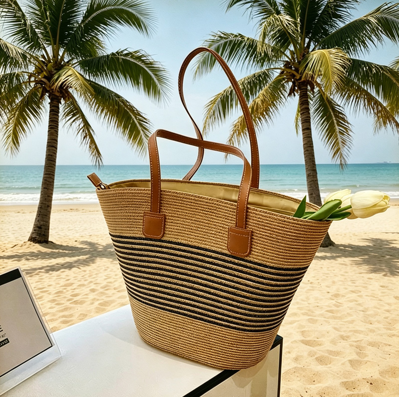 Woven Straw Bag - CLAREGQI Borsa tote da donna in