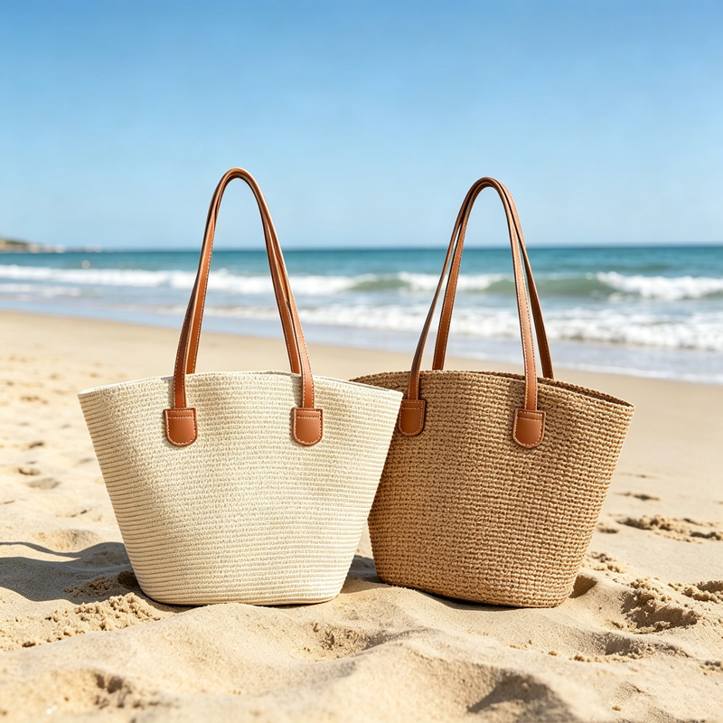 Woven Straw Bag - CLAREGQI Borsa tote da donna in