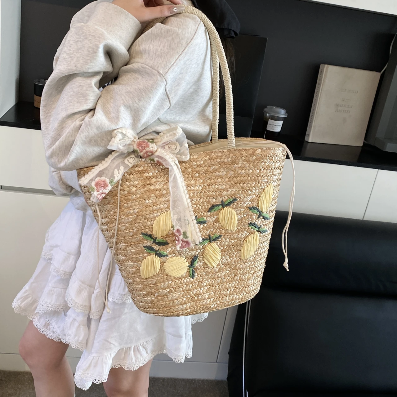 Borsa a tracolla da spiaggia d - Woven Straw Bag recensione e prezzo