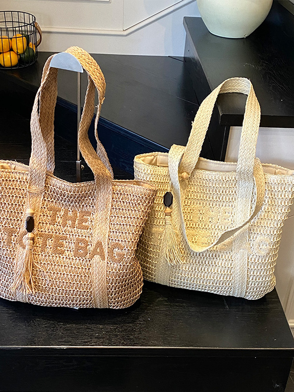 Borsa Tote Grande in Paglia In - Woven Straw Bag recensione e prezzo