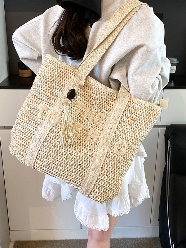 Borsa Tote Grande in Paglia In - Woven Straw Bag recensione e prezzo